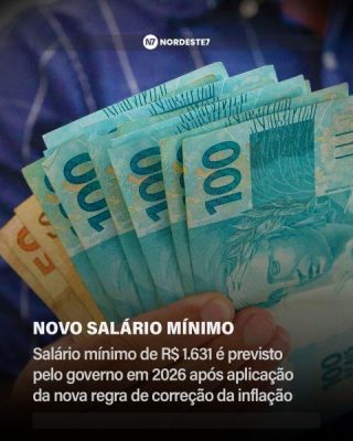 Salário mínimo de R$ 1.631 é previsto pelo governo em 2026 após aplicação da nova regra de correção da inflaçã