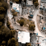 Vista aérea do bairro de Colônia em São Paulo, localizado dentro de uma cratera de impacto meteorítico circular.