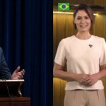 Jair Bolsonaro ao lado de aliado próximo e 'cunhado' político em evento, sinalizando candidatura para 2026.