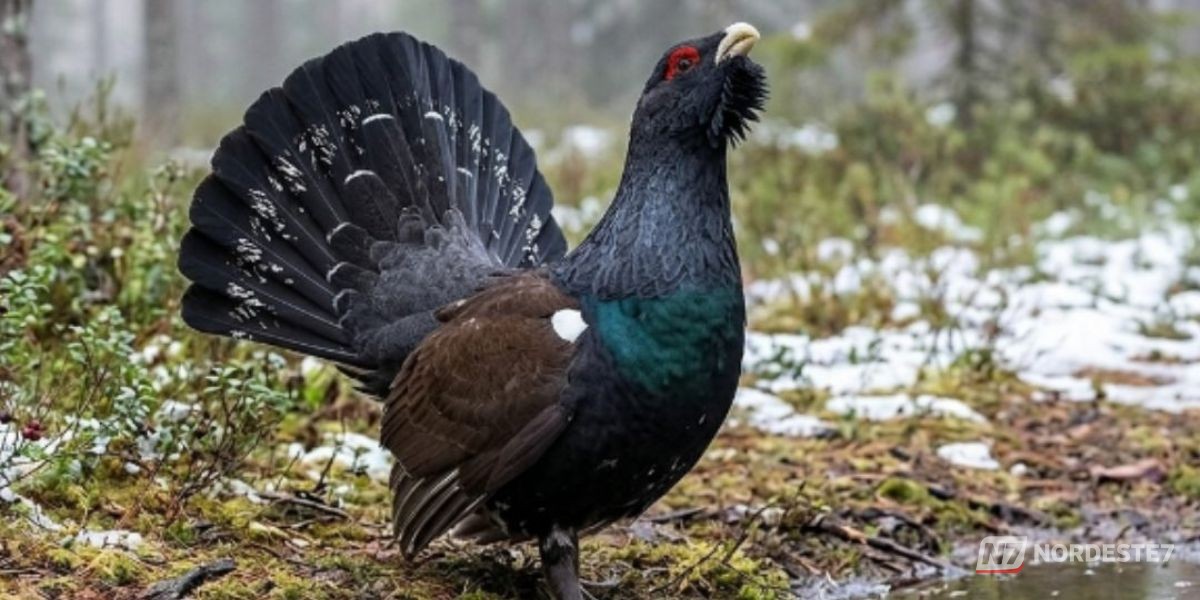 Fotografia em plano detalhe de uma ave silvestre de espécie ameaçada em seu habitat, simbolizando o projeto de conservação de alto custo.