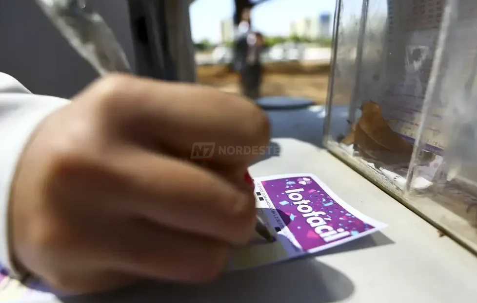 Volante oficial de apostas da Lotofácil com números marcados e caneta ao lado, representando o concurso 3768.