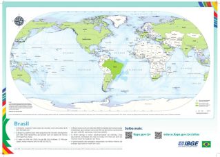 IBGE lança mapas-múndi invertidos e com o Brasil no centro; modelos questionam a visão tradicional do mundo