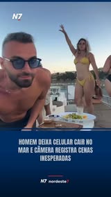 📱 Uma queda acidental acabou produzindo imagens inesperadas. Um homem deixou o celular cair no mar enquanto gravava…